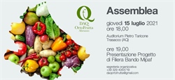 Giovedì 15 luglio a Trasacco (Aq) assemblea DAQ Ortofrutta